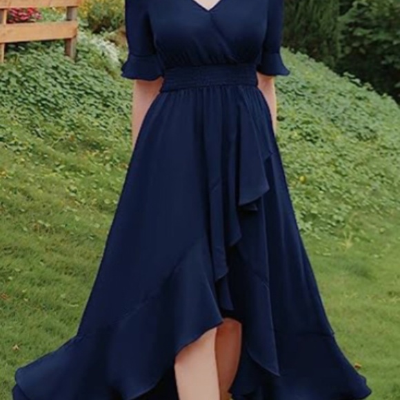 Ladies Ruffle Hi-Low Maxi Dress. SZ L - Picture 2 of 11